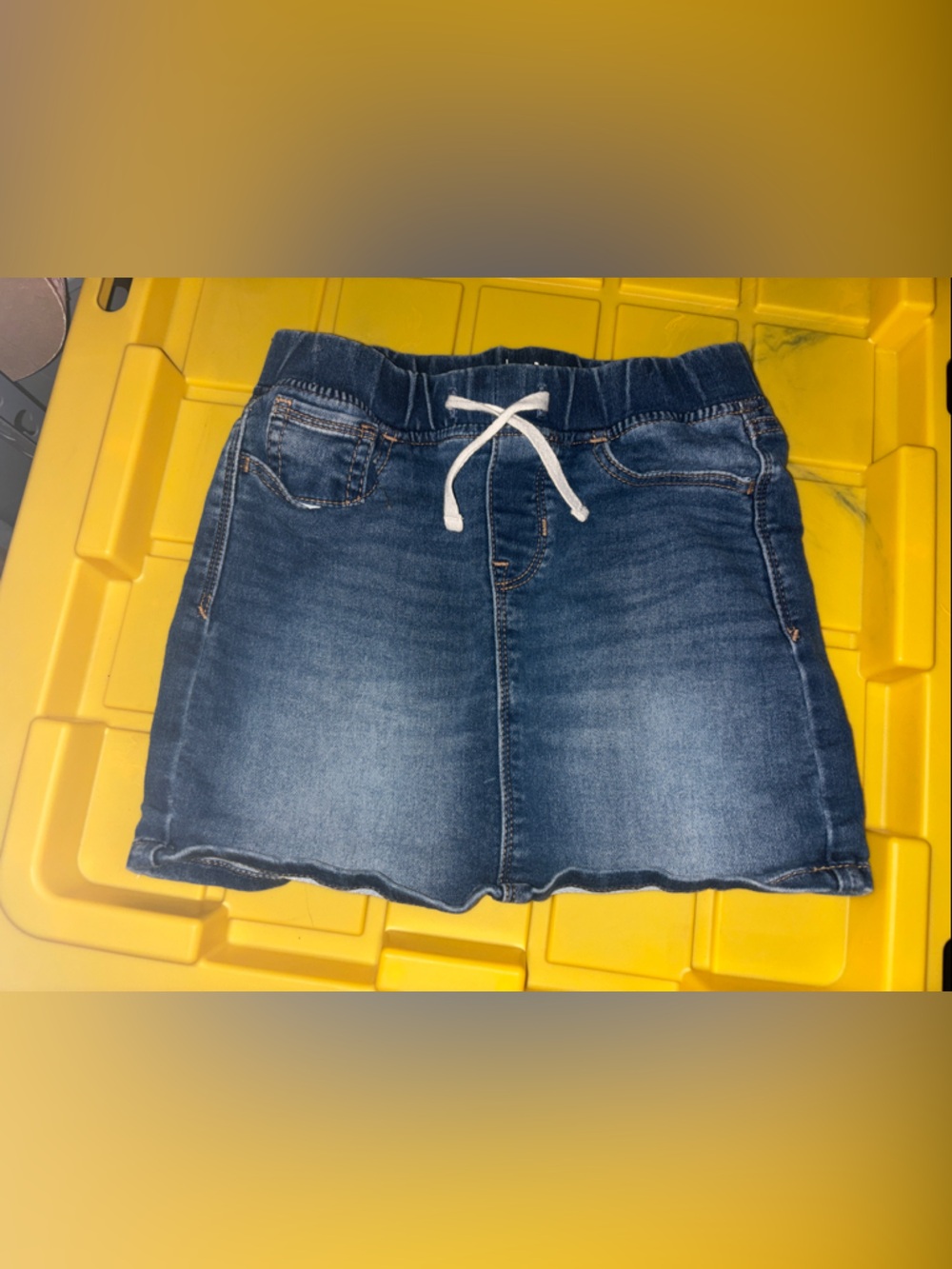GAP Girls Dark Blue Denim Skort with Drawstring